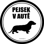 Samolepka Pejsek (jezevčík) v autě